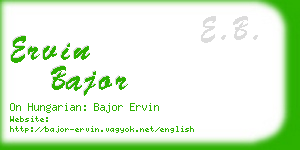 ervin bajor business card